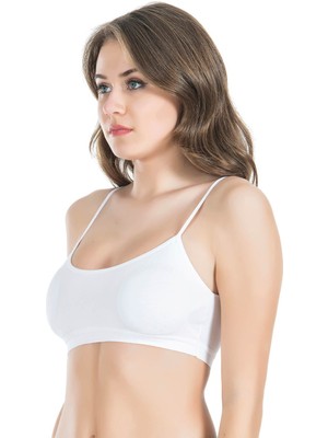 Iç Giyim Derya Kurşun Pamuk Kumaş Süngersiz Ince Askılı Body Sütyen (3 Adet)