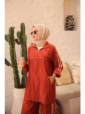 Kadın Şık Spor Eşofman Takımı Fermuarlı & Alt Üst Takım 493