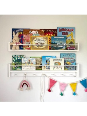 50X9 2'li Mdf Çocuk Odası Montessori Eğitici Set, Askılık Raf, Kitaplık, Banyo, Antre Hol, Giriş Askılık, Mutfak Gereçleri