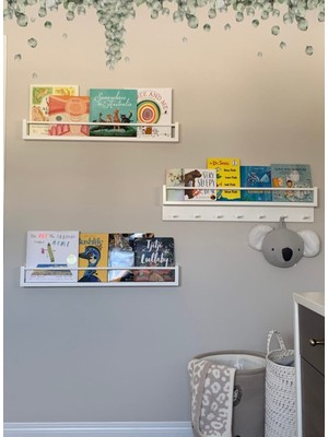 60X9 3'lü Mdf Çocuk Odası Montessori Eğitici Set, Askılık Raf, Kitaplık, Banyo, Antre Hol, Giriş Askılık, Mutfak Gereçleri