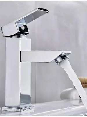 Kare Ağır Gövde Banyo Lavabo Bataryası Sıcak Soğuk Su Girişli Kaliteli Musluk