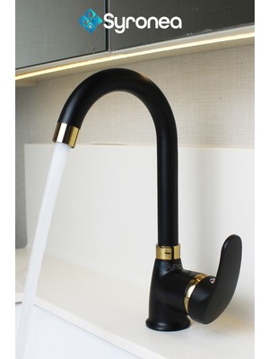 Mat Siyah Gold Nano Teknoloji Banyo Lavabo Bataryası Estetik Musluk