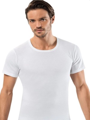 Iç Giyim Erdem %100 Pamuk Beyaz Ribana 0 Yaka T-Shirt (3 Adet)