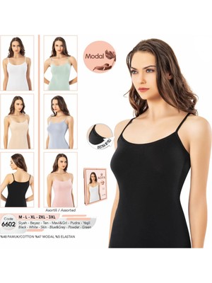 Iç Giyim Kota Modal Kumaş Kalın ve Ince Askılı Asortili Atlet (6 Adet)