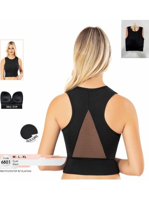 Iç Giyim Polyester Dalgıç Kumaş Pedli Crop Atlet