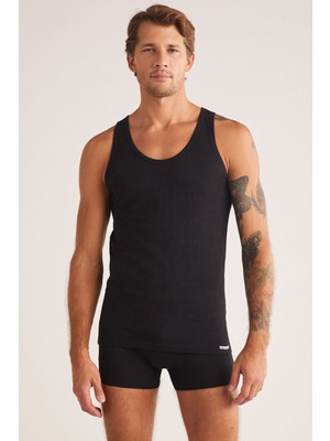 Iç Giyim 3 Adet K.o.m  Anka Askılı Modal Jakar Desen Erkek Atlet