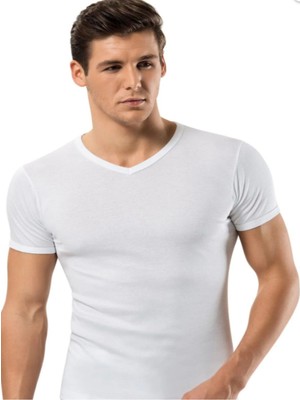 Iç Giyim Erdem %100 Pamuk Ribana V Yaka T-Shirt (3 Adet)