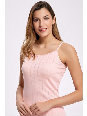 Benali Jakarlı Dantelli Ip Askılı Atlet %100 Pamuk 2023 (3 Adet)