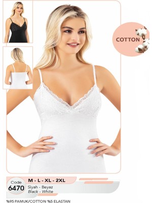 Iç Giyim Pamuklu Kumaş Ayarlanabilir Askılı Dantelli Atlet