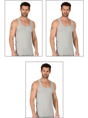 3'lü Paket Erkek %100 Pamuklu Süprem Esnek Rahat Kalın Askılı Örme Atlet