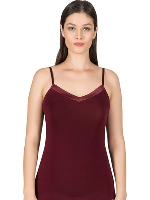 Kadın Ince Askılı Viskon Esnek Yumuşak Saten Yaka Atlet