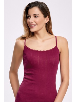 Jakarlı Dantelli Ip Askılı Atlet %100 Pamuk 2023 (3 Adet)