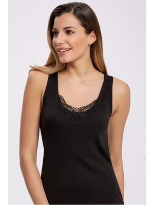 %100 Pamuk Güpürlü Kalın Askı Atlet 2206 (1 Adet)