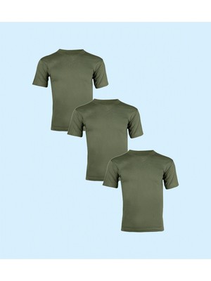 Ceylanoğlu %100 Pamuk Süprem Sıfır Yaka Asker Erkek Fanila 3'lü Eko Paket 005