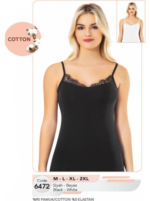 Iç Giyim Pamuklu Kumaş Ince Askılı Dantelli Atlet