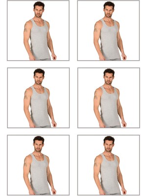 6'lı Paket Erkek %100 Pamuklu Ribana Esnek Rahat Kalın Askılı Örme Atlet