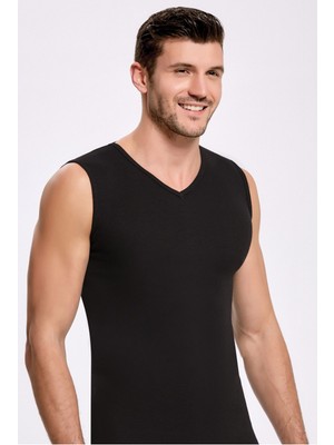 %100 Pamuk Ribana Erkek Sıfır Kol Fanila 1008 ( 6 Adet)