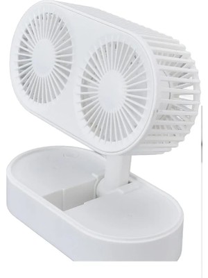 Yaratıcı Çift Kafalı Katlanır Fan Kaldırma Tipi USB Açık Taşınabilir Sessiz Ev Masaüstü Dikey Elektrikli