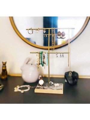 Şık Altın Takı Düzenleyici, Stand, Küpe, Bileklik, Kolye Saklama Organizeri