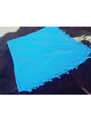 El Emeği Kum Boncuklu Yazma Çember Oyalı Tülbent Yemeni, Fular ,4 Kenarı Oyalı