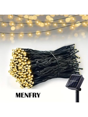 Solar Güneş Enerjili 10 Metre 100 Ledli 8 Animasyonlu Bahçe Balkon Ağaç Teras Aydınlatma Dekor Işık