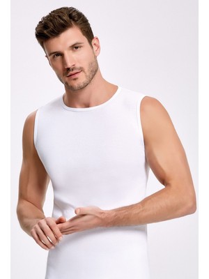 %100 Pamuk Oval Yaka Sıfır Kol Fanila 1006 (3 Adet)