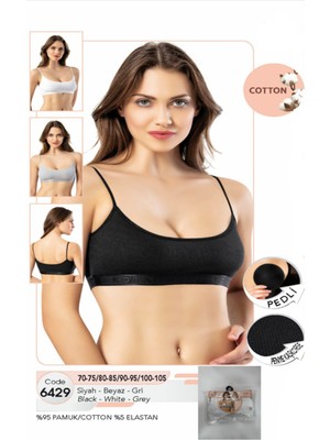 Iç Giyim Pamuk Kumaş Penye Kaşkorse Ince Askılı Pedli Büstiyer Atlet