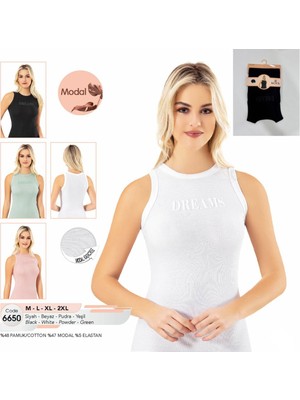 Iç Giyim Kota Modal Kaşkorse Kumaş Halter Kesim Baskılı Atlet