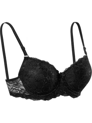 Iç Giyim Ebru Lüx Silikonlu Desteksiz Balenli Dantelli Sütyen (Sütyen Yıkama Topu Hediyeli )