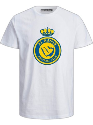 Al Nassr Football Club Baskılı Pamuklu Suudi Arabia Baskılı T Shirt
