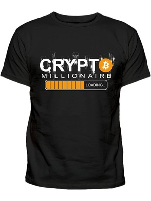Bitcoin Crypto Millionaire Baskılı Pamuklu Unisex Tshirt