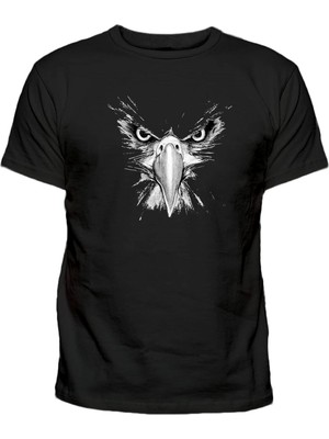Kartal Baskılı Siyah Erkek T-Shirt