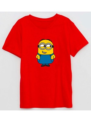 Minion Baskılı Pamuklu Unisex Tshirt