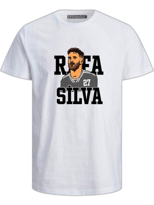 Rafa Baskılı Erkek Pamuklu Beyaz Tshirt