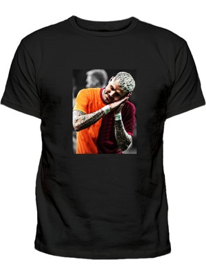 I?yi? Uykular Gol Sevi?nci? Baskılı Pamuklu Çocuk Si?yah T-Shirt