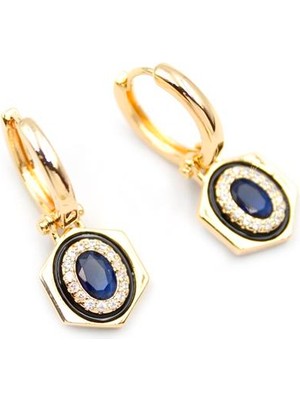 Taşlı Küpe - Mavi