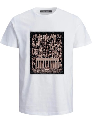 Anıtkabir Kolaj Atatürk 10 Kasım Özel Baskılı Pamuklu Erkek Tişört