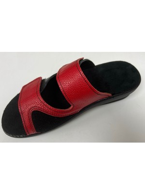 Ortopedik Demonte Hallux Valkus Terliği Kadın Kırmızı Tabanlık Terliği