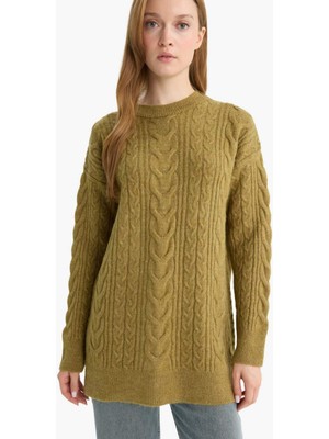 DeFacto Relax Fit Bisiklet Yaka Triko Kazak Tunik F4530AX25WN