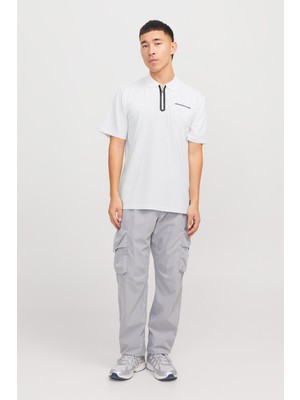 Jack & Jones JCOFUSION PIQUE POLO SS S Beyaz Erkek Kısa Kol T-Shirt