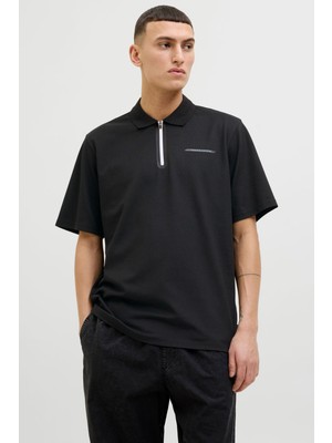 Jack & Jones JCOFUSION PIQUE POLO SS S Siyah Erkek Kısa Kol T-Shirt