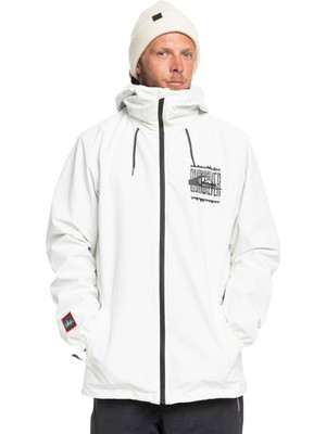 Quiksilver High In The Hood Erkek Beyaz Snowboard Ceketi