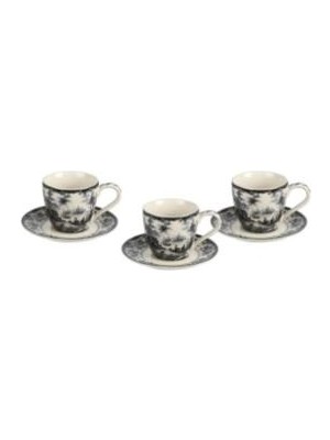 Lucky Art Florantıne 6lı Kahve Fincanı Set Siyah