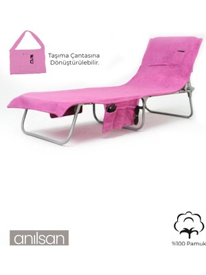 %100 Pamuk Şezlong Havlusu Mürdüm 60x180 cm - Hızlı Kuruyan Plaj ve Havuz Havlusu