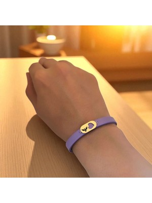 14 Ayar Plakalı Altın Kral Kartal Temalı Hakiki Mor Derili Kalp Motifli Hediye BILEKLIK-558SEMBOL