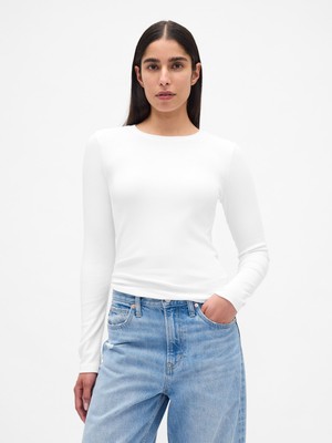Gap Kadın Beyaz Modern Crewneck T-Shirt