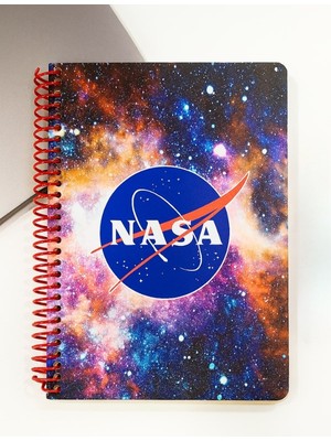 Nasa Temalı Spiral Çizgili Defter – 80 Yaprak, 160 Sayfa (18 x 24 Cm)