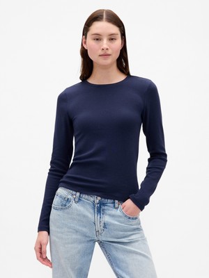 Gap Kadın Lacivert Modern Crewneck T-Shirt