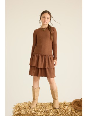 DeFacto Kız Çocuk Bisiklet Yaka Uzun Kollu Elbise F7078A825AU