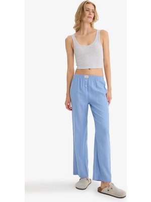 DeFacto Regular Fit Uzun Boy Flanel Çizgili Pijama Altı E8645AX25AU